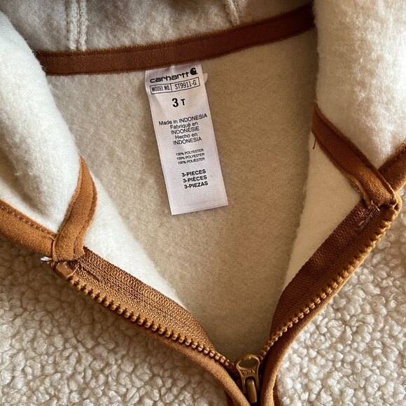 Carhartt cream fleece vest 3T NWOT - Picture 4 of 8